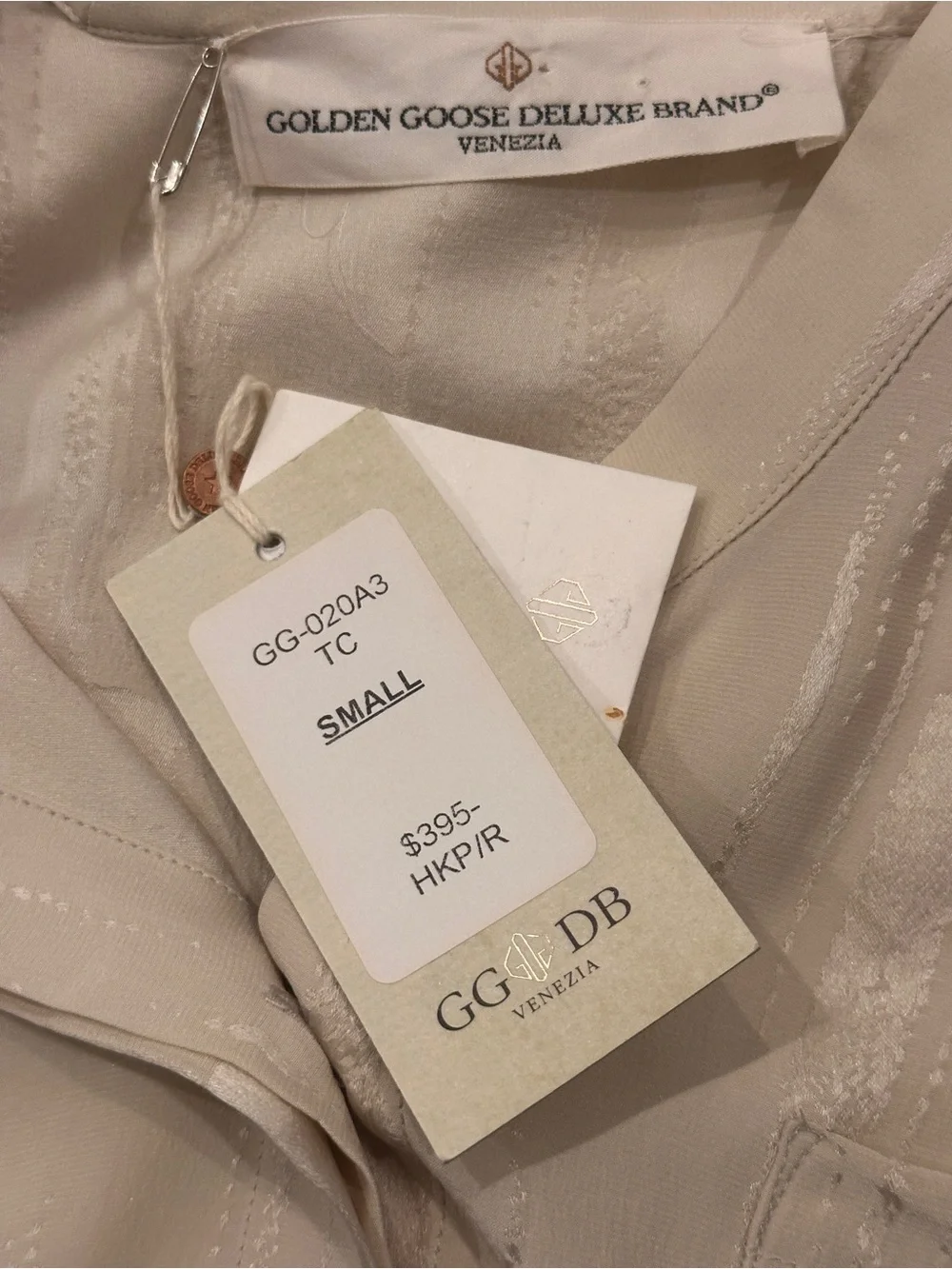 Golden Goose 100% Silk Sleeveless Top Champagne – NWT /made in Italy - Picture 9 of 13